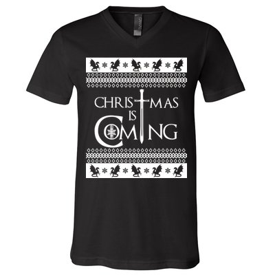 Christmas Is Coming Ugly V-Neck T-Shirt