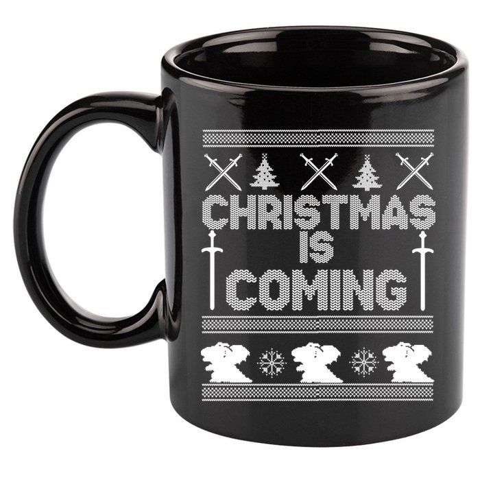 Christmas Is Coming Ugly Sweater 11oz C Handle Ceramic Mug