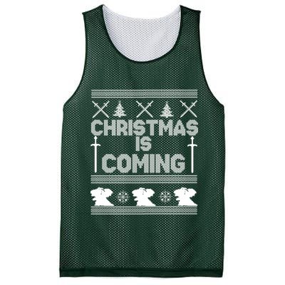 Christmas Is Coming Ugly Sweater Mesh Reversible Basketball Jersey Tank