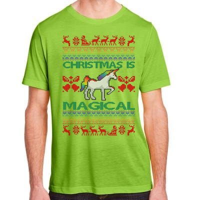 Christmas is Magical Unicorn Ugly Adult ChromaSoft Performance T-Shirt