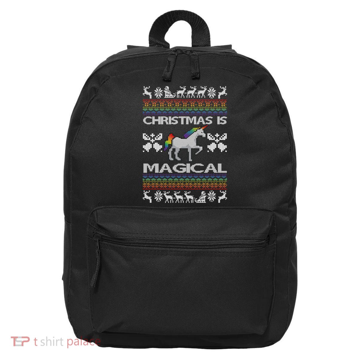 Christmas is Magical Unicorn Ugly 16 in Basic Backpack