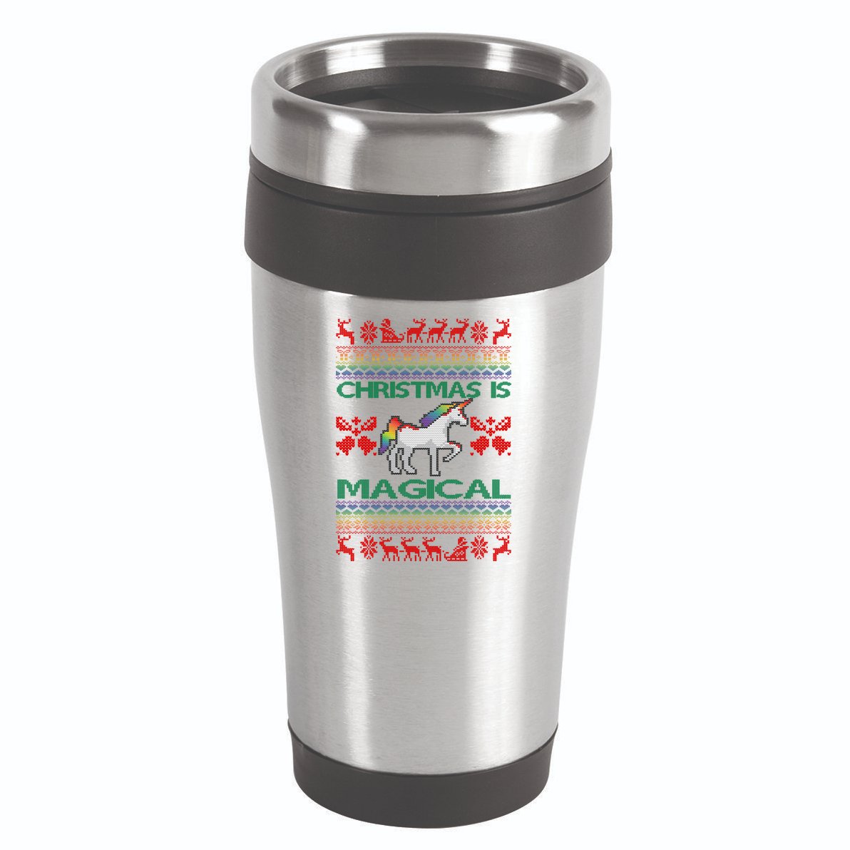 Christmas is Magical Unicorn Ugly 16oz Travel Tumbler