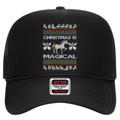 Christmas is Magical Unicorn Ugly Trucker Hat