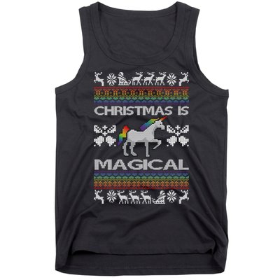 Christmas is Magical Unicorn Ugly Tank Top