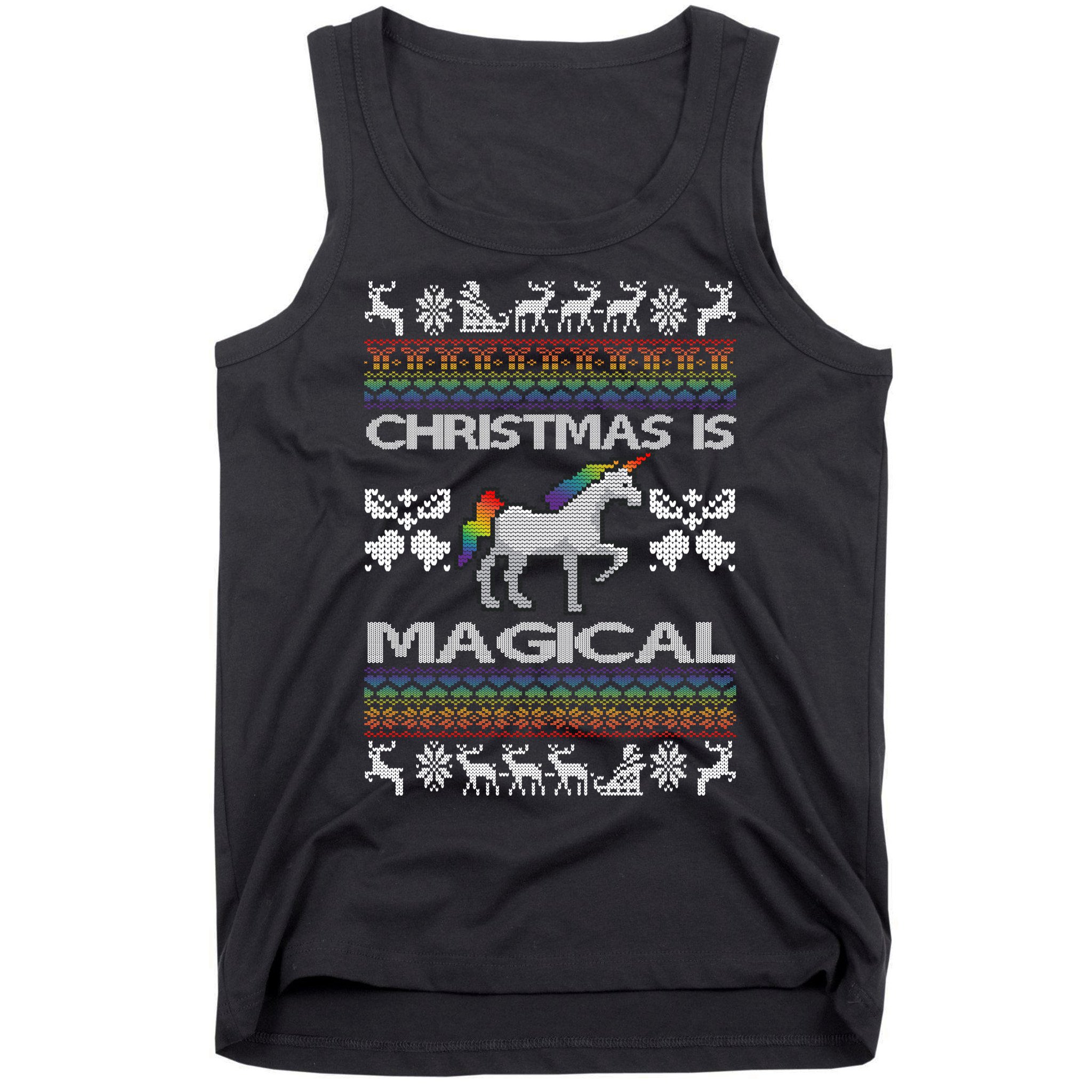 Christmas is Magical Unicorn Ugly Tank Top