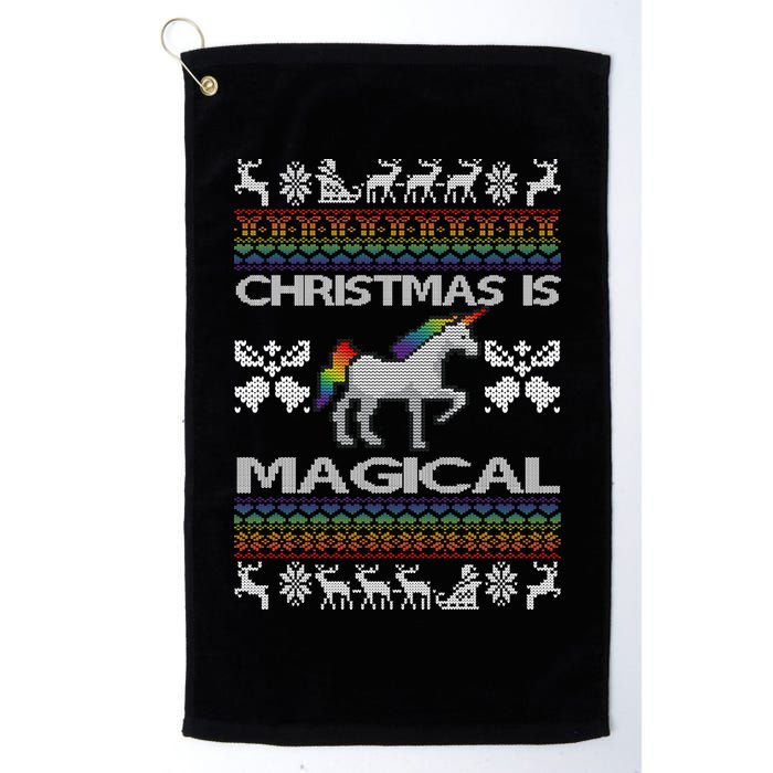 Christmas is Magical Unicorn Ugly Golf Towel
