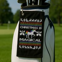 Christmas is Magical Unicorn Ugly Golf Towel
