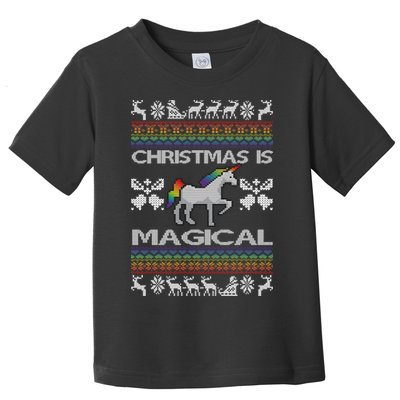 Christmas is Magical Unicorn Ugly Toddler T-Shirt
