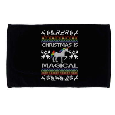 Christmas is Magical Unicorn Ugly Microfiber Hand Towel