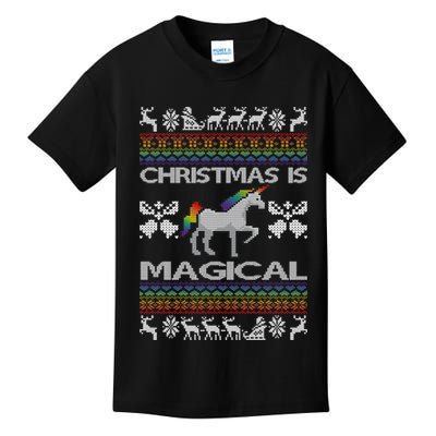 Christmas is Magical Unicorn Ugly Kids T-Shirt