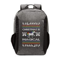 Christmas is Magical Unicorn Ugly Vector Backpack