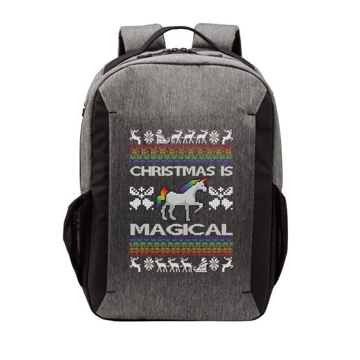 Christmas is Magical Unicorn Ugly Vector Backpack
