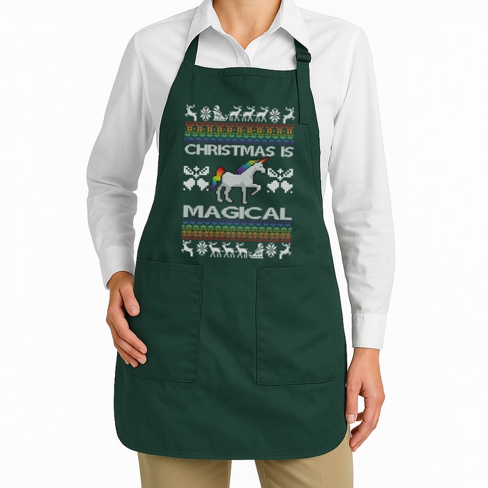 Christmas is Magical Unicorn Ugly Apron