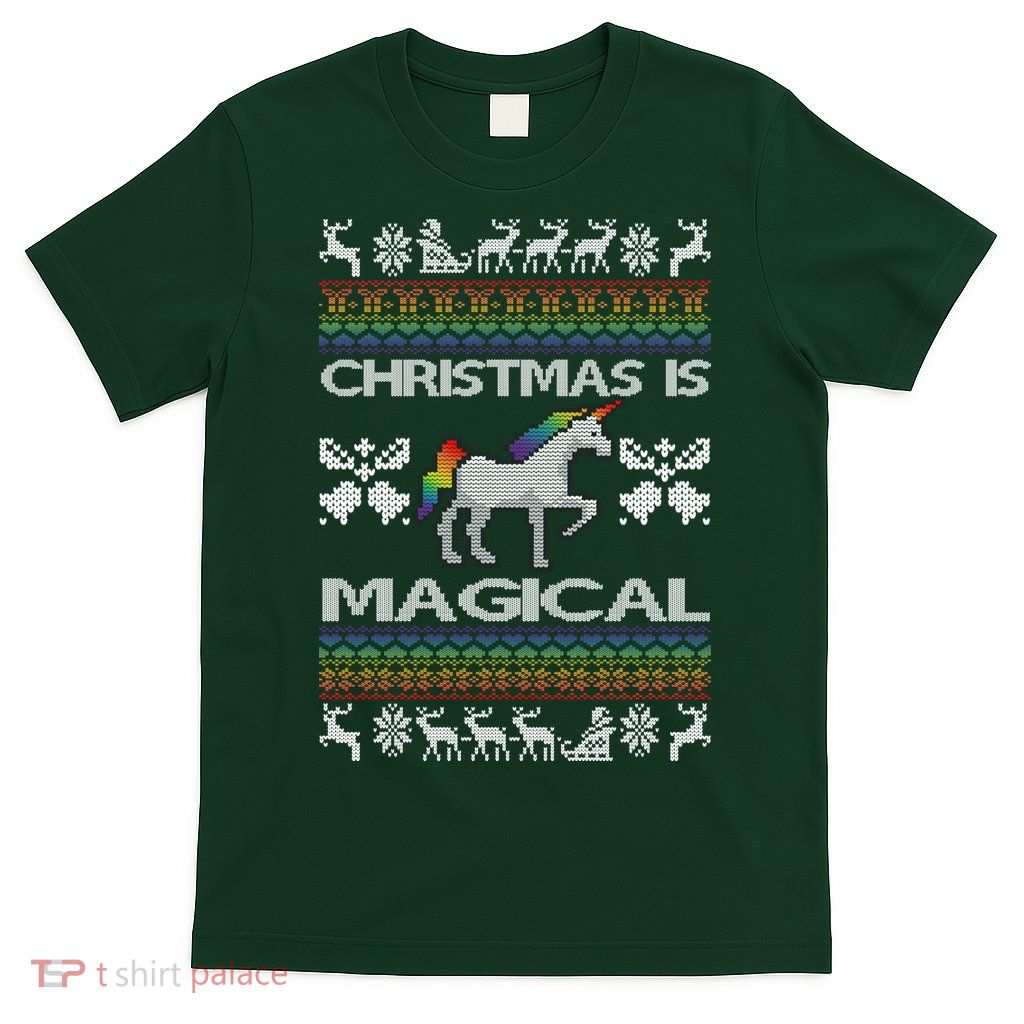 Christmas is Magical Unicorn Ugly T-Shirt