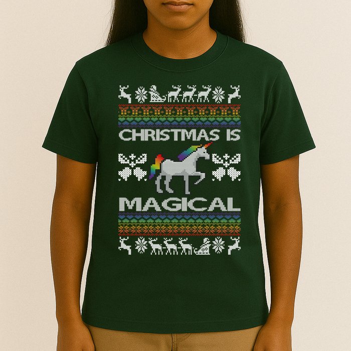 Christmas is Magical Unicorn Ugly T-Shirt