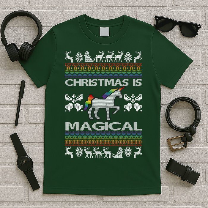 Christmas is Magical Unicorn Ugly T-Shirt