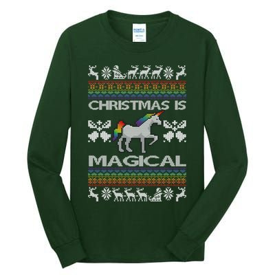 Christmas is Magical Unicorn Ugly Tall Long Sleeve T-Shirt