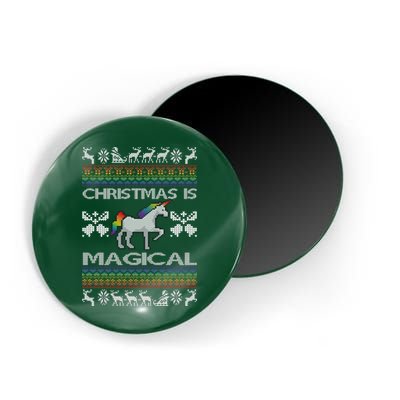 Christmas is Magical Unicorn Ugly Magnet