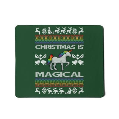 Christmas is Magical Unicorn Ugly Mousepad