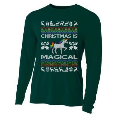 Christmas is Magical Unicorn Ugly Cooling Performance Long Sleeve Crew