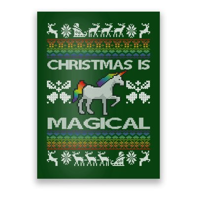 Christmas is Magical Unicorn Ugly Poster