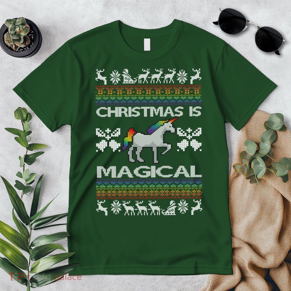 Christmas is Magical Unicorn Ugly Premium T-Shirt