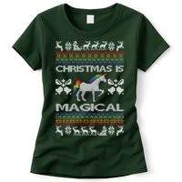 Christmas is Magical Unicorn Ugly Womens T-Shirt