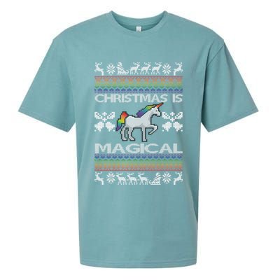 Christmas is Magical Unicorn Ugly Sueded Cloud Jersey T-Shirt