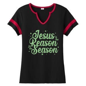 Christmas Jesus Is The Reason For The Season Ladies Halftime Notch Neck Tee