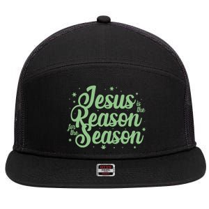 Christmas Jesus Is The Reason For The Season 7 Panel Mesh Trucker Snapback Hat