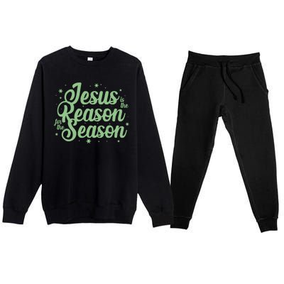 Christmas Jesus Is The Reason For The Season Premium Crewneck Sweatsuit Set