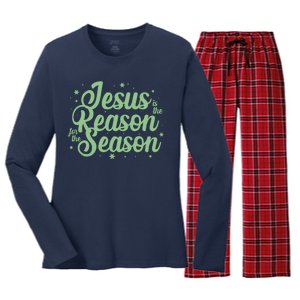 Christmas Jesus Is The Reason For The Season Women's Long Sleeve Flannel Pajama Set 