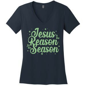 Christmas Jesus Is The Reason For The Season Women's V-Neck T-Shirt