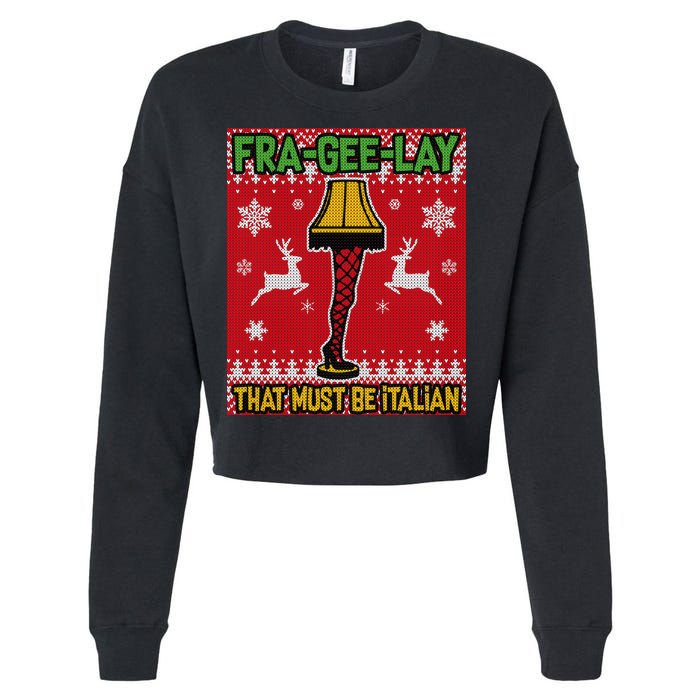 Christmas Lamp Fra Gee Lay Ugly Cropped Pullover Crew