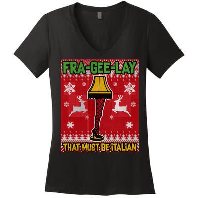 Christmas Lamp Fra Gee Lay Ugly Women's V-Neck T-Shirt