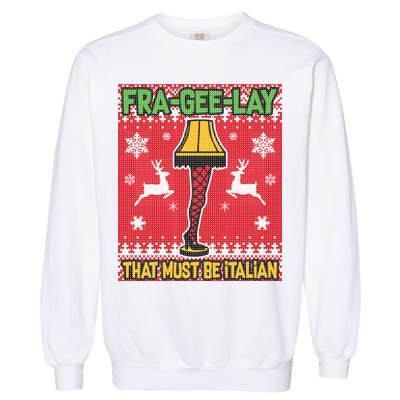Christmas Lamp Fra Gee Lay Ugly Garment-Dyed Sweatshirt