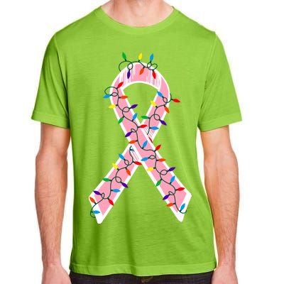 Christmas Lights Breast Cancer Ribbon Adult ChromaSoft Performance T-Shirt