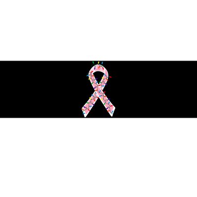 Christmas Lights Breast Cancer Ribbon Bumper Sticker