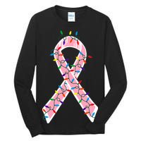 Christmas Lights Breast Cancer Ribbon Tall Long Sleeve T-Shirt