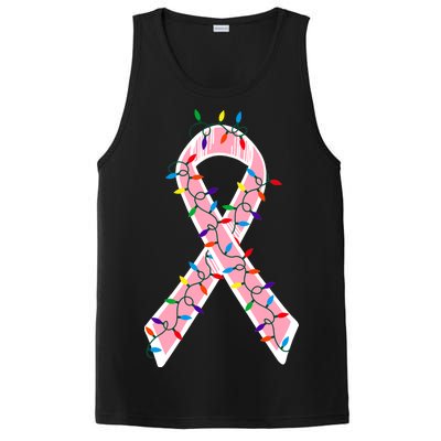 Christmas Lights Breast Cancer Ribbon PosiCharge Competitor Tank