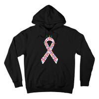 Christmas Lights Breast Cancer Ribbon Tall Hoodie