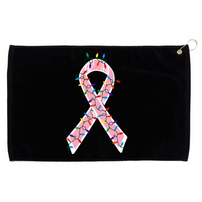 Christmas Lights Breast Cancer Ribbon Grommeted Golf Towel