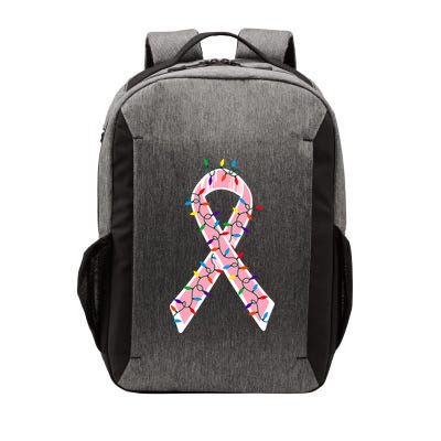 Christmas Lights Breast Cancer Ribbon Vector Backpack