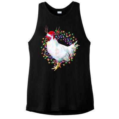 Christmas Lights Chicken Ladies PosiCharge Tri-Blend Wicking Tank