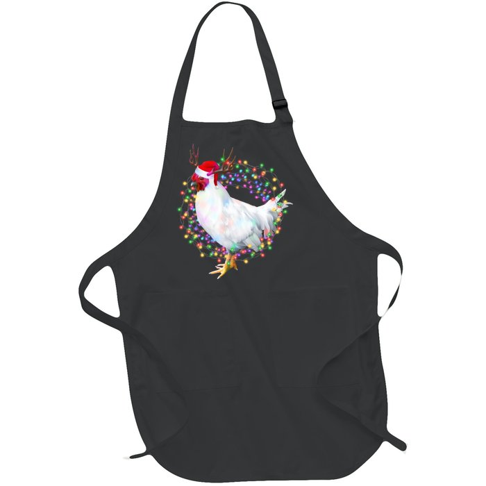 Christmas Lights Chicken Full-Length Apron With Pockets