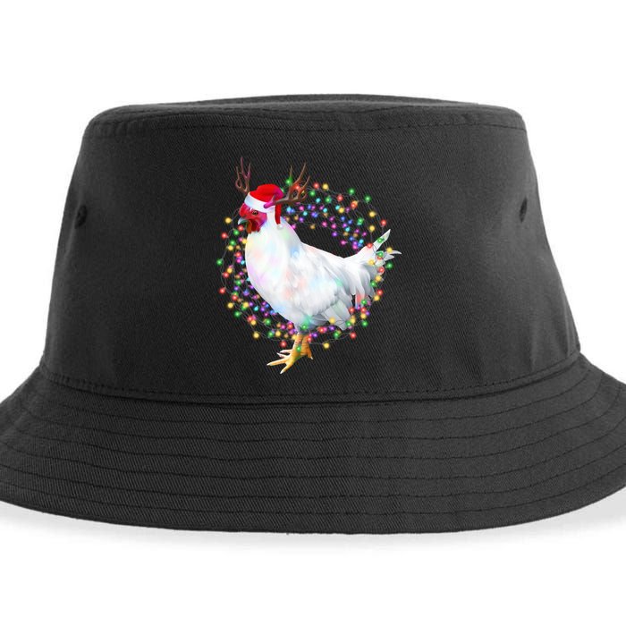 Christmas Lights Chicken Sustainable Bucket Hat
