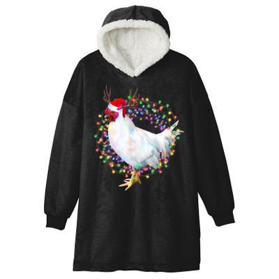 Christmas Lights Chicken Hooded Wearable Blanket