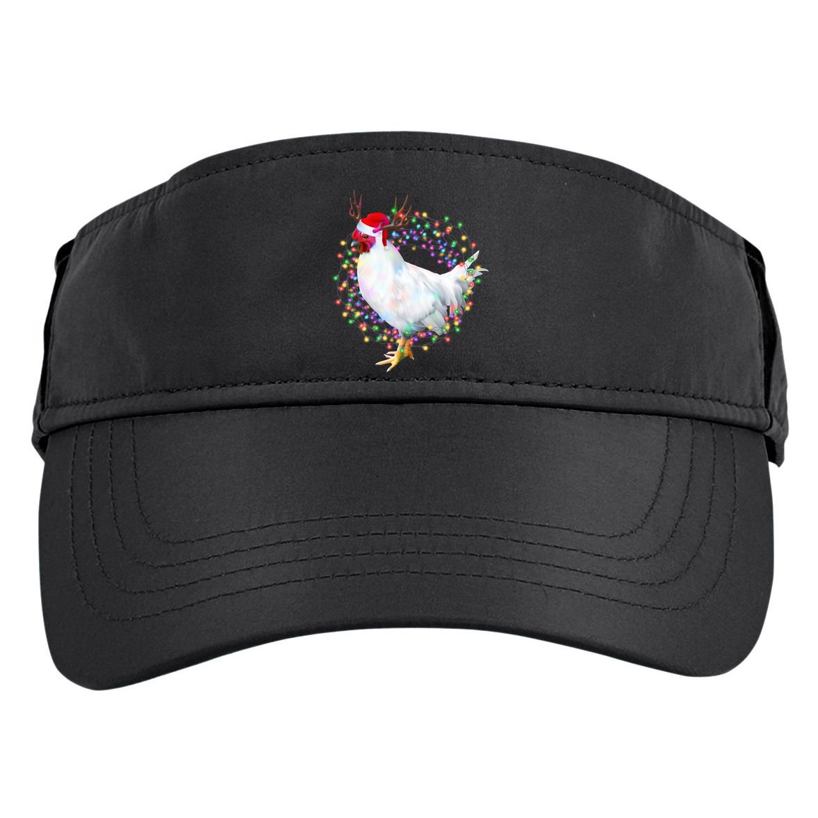 Christmas Lights Chicken Adult Drive Performance Visor