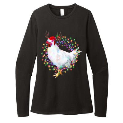 Christmas Lights Chicken Womens CVC Long Sleeve Shirt