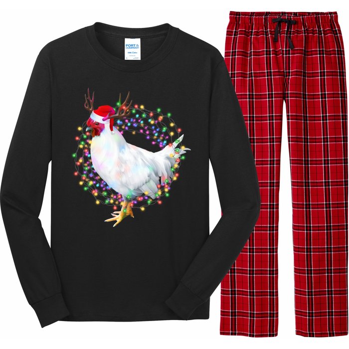 Christmas Lights Chicken Long Sleeve Pajama Set